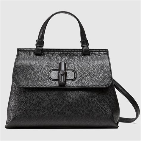 gucci bamboo daily leather top handle bag